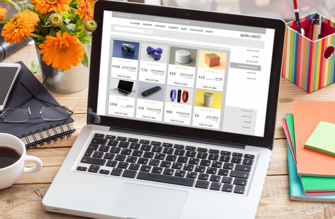 shopping cart laptop email